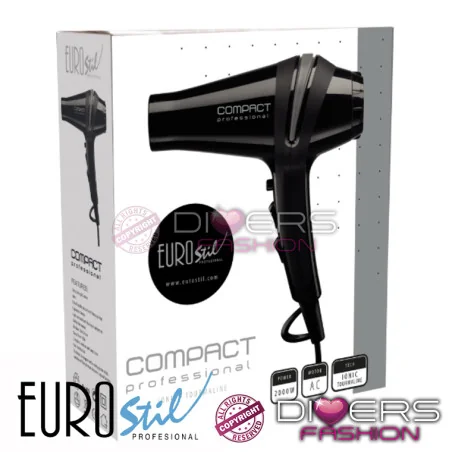 Secador de Cabelo Eurostil Compact Professional 2000W | Íon & Turmalina Anti-Frizz