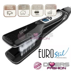 Prancha a Vapor Eurostil Professional – Steam Hair Straightener | Alisamento Rápido e Duradouro