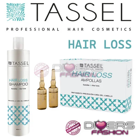 Tratamento Anti-Queda com Ampolas (12×10 ml) + Champô 400 ml | TASSEL Hair Loss