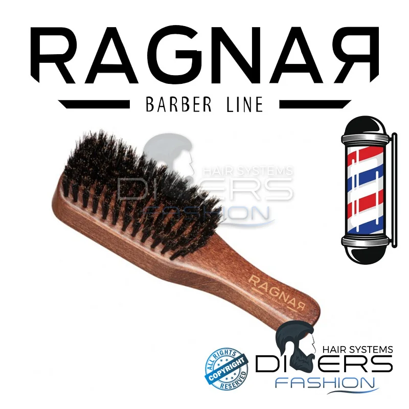 Escova de Barba Profissional Apolo em Madeira – Barber Line | Cerdas Naturais & Nylon
