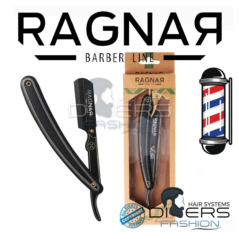 Navalha Profissional Ragnar Refined Negra – 145mm | Aço Inoxidável & Resina de Alta Qualidade