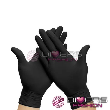 Luvas Descartáveis de Nitrilo Preto Sem Pó Eurostil – Caixa 100 un. | Resistentes & Sem Látex