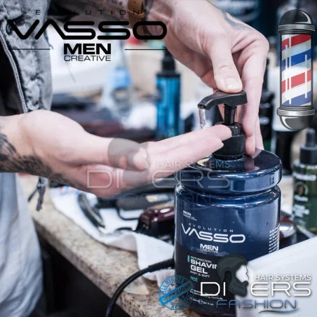 Gel de Barbear Profissional 1L - Fórmula Antifricção| VASSO Shaving Gel Easy & Soft