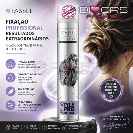 Laca Extraforte Dousse Tassel 750 ml – Fixação Profissional com Óleo de Argão