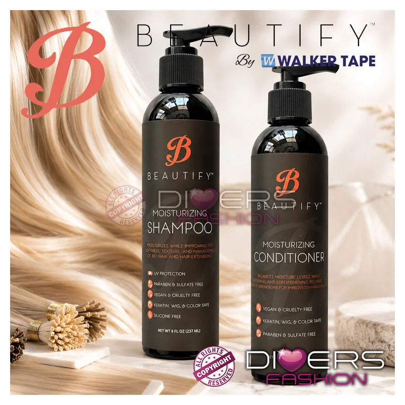 Beautify Moisturizing – Shampoo e Condicionador para Extensões de cabelo